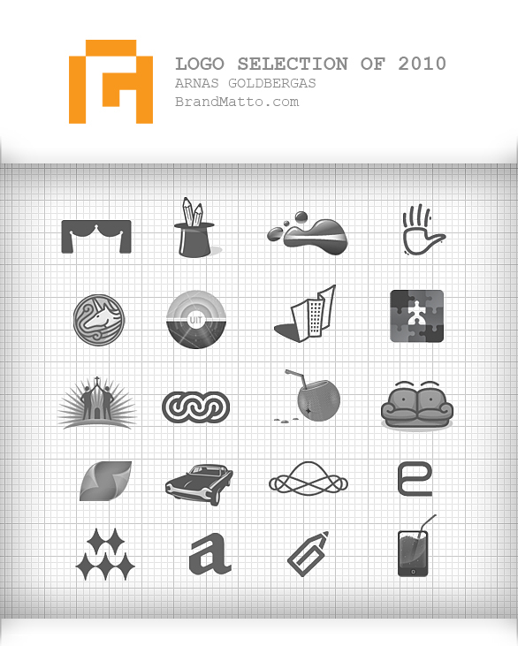 logo Logotype arnas goldbergas 2010 selection identity matto brandmatto brand Icon