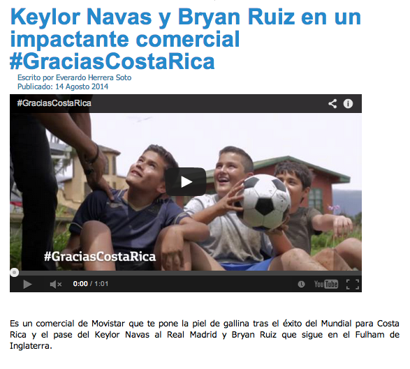 movistar Costa Rica Bryan Ruiz Keylor Navas Telefonica cobertura