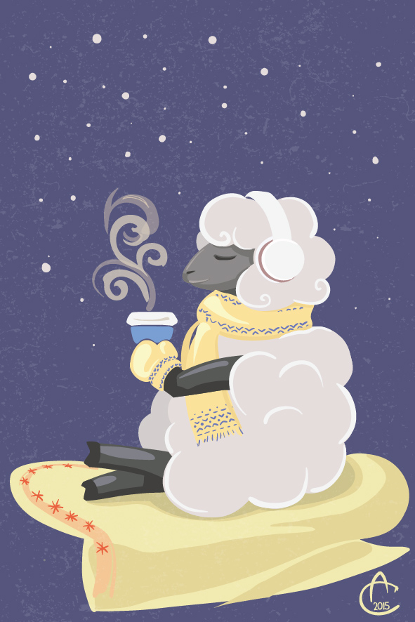new year postcrossing Christmas winter sheep snow wishes card Новый год открытки Holiday vector