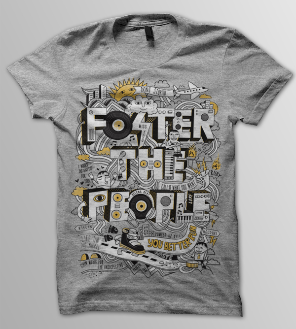 doodle Drwing art artblog artist indie fosterthepeople tee tshirt Threadless traditional pen ink band
