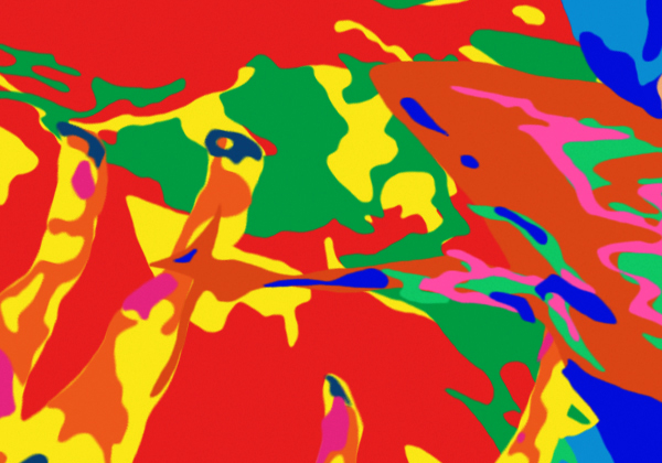 REN drawren animals print colour scarf pattern making collage bright pen digital hand drawn