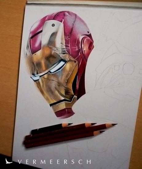 Colour drawing colour iron man SuperHero