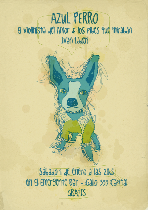 Web Custom dogs logo flyer system band azul perro