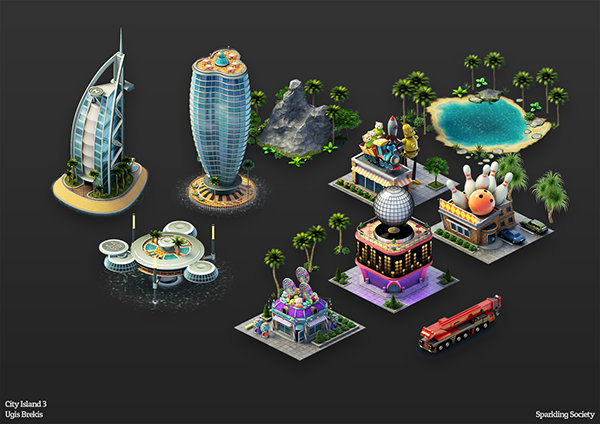 Isometric Game Graphics City Island 3 On Behance