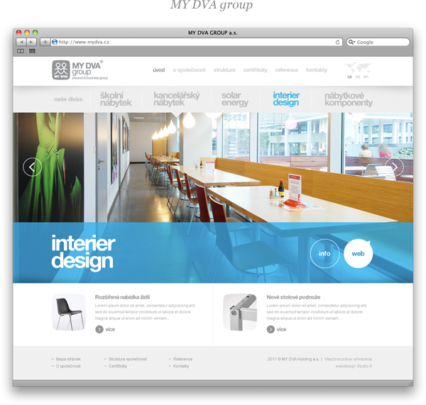 Webdesign ceska sporitelna fiat MY DVA interiors architecture studio Screenshots Clean Design selection webdesign works