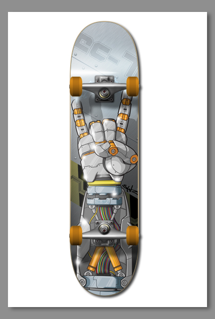 thumbnail robot skateboard Skate Board Skate deck vector