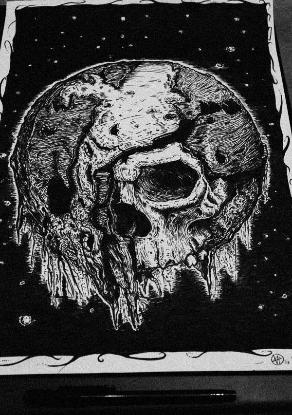 Funboy dark ILLUSTRATION  earth Drawing  alexpanci    ink  decay death  World  damn  post  atomic  art