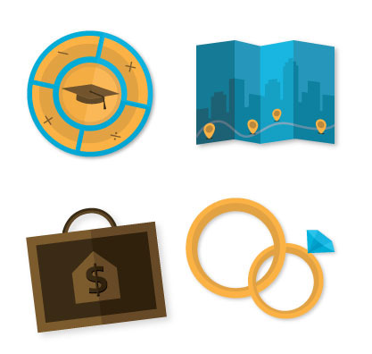iconography Education navigation infographic icons ui design