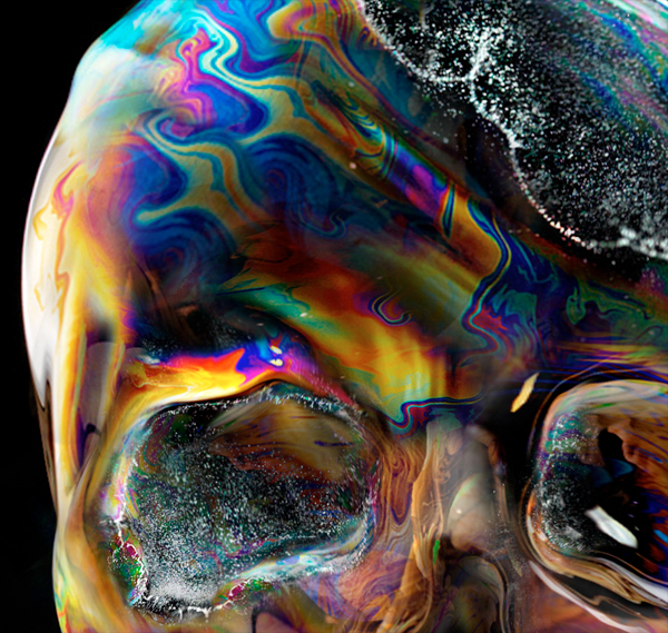bubble skull colorful texture digtal skull horror