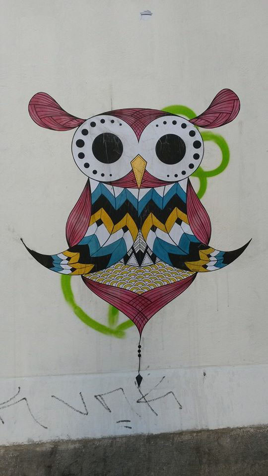 chouette owl rue lyon collage