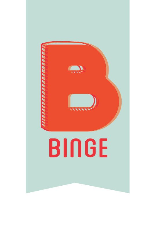 Binge interaction design late night food delivery Website logo