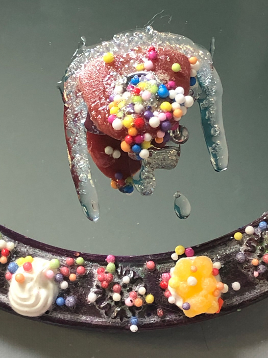 Candy colorful drool mirror polymer clay reflection Sweets twisted upcycling