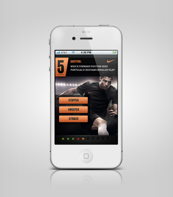 Nike mobile soccer sport game Web interactive