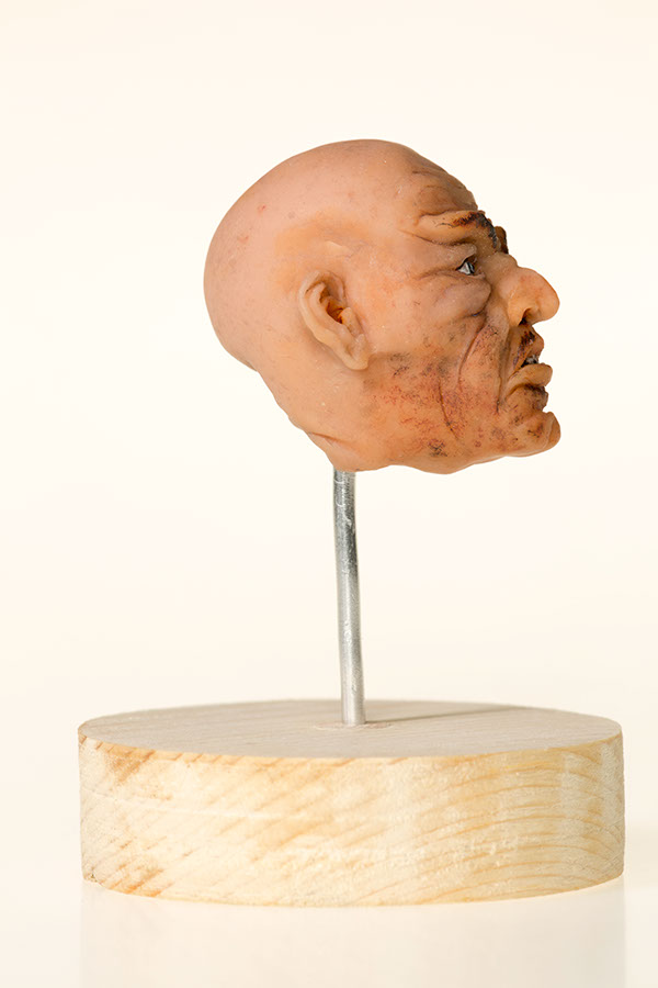 Miniature head sculpture sculpey