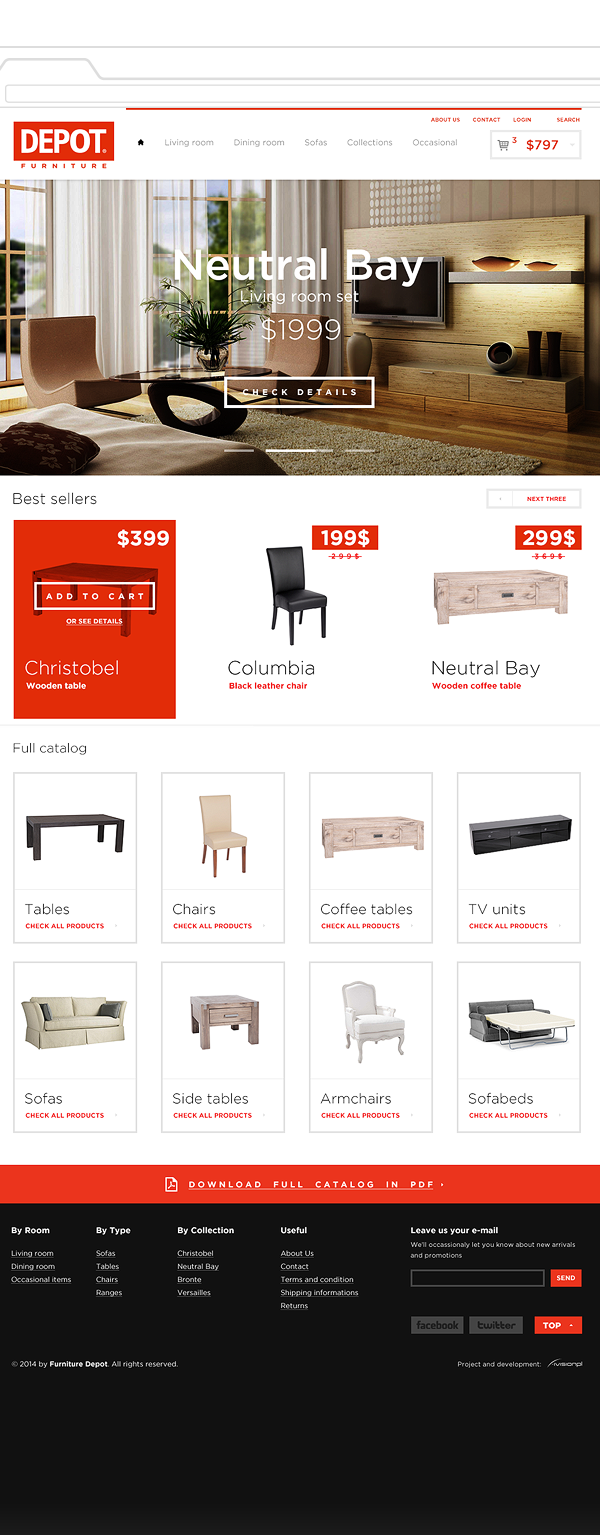 furniture depot wood e-commerce store ivision red identity wizard rwd