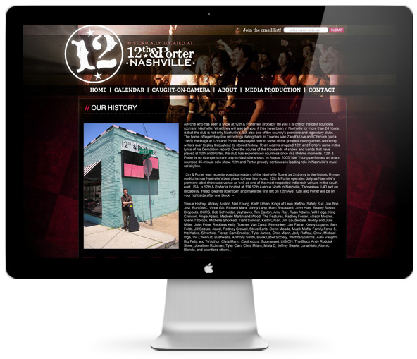 12th and Porter Nashville Website Design