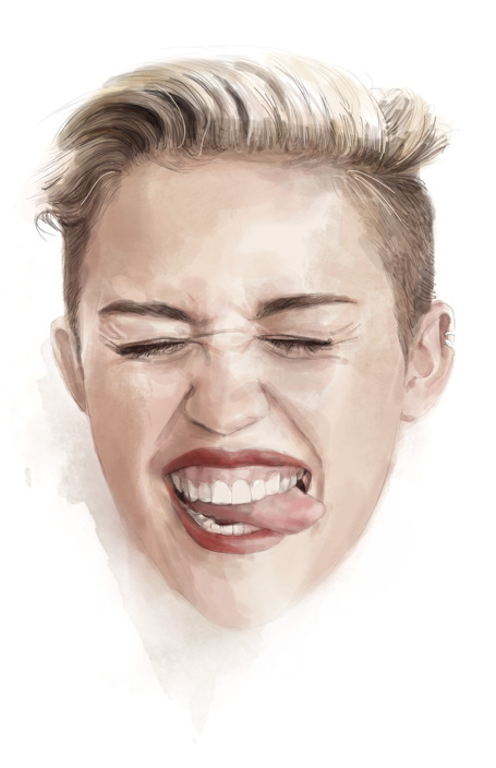 musician Singer poster Freelance photoshop watercolor brush Album magazine nyc photo Style streetart Miley print