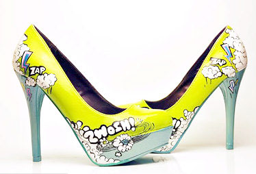 fasion design hand painted heels high heels painted shoes SHOE ART Studiojellyfish designer heels