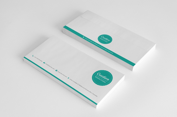 ai business cards corporate creative envelopes folder gray green letterhead print simple Stationery