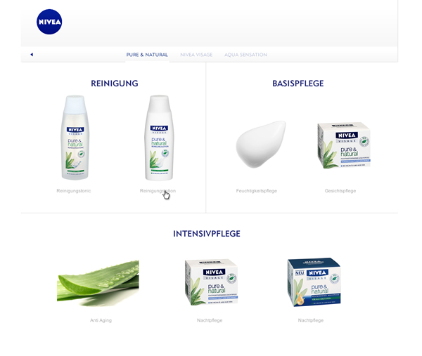 Nivea Website Interface interactive design Layout