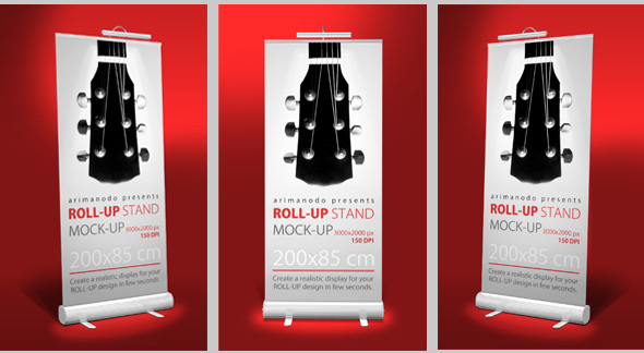 Stand banner Roll Up professional design stationary mock up mock-up Mockup art photorealistic photoshop smart object tutorial