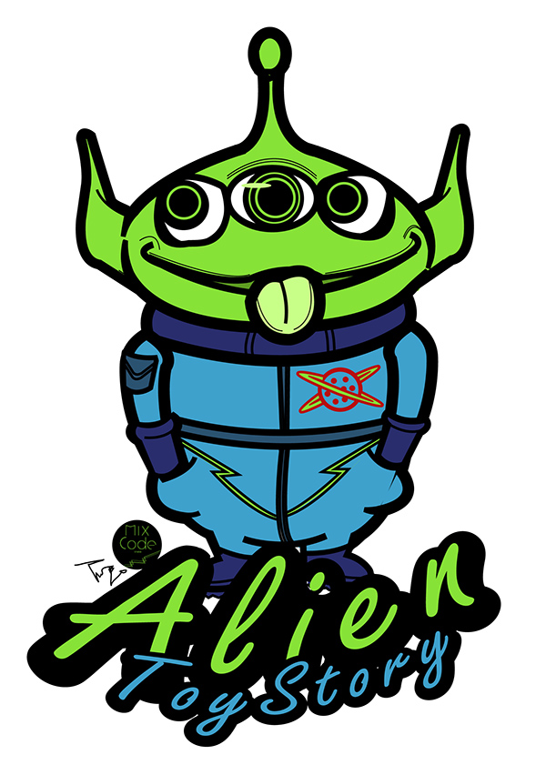玩具總動員 buzz REX Zurg pixar toy story TuBo Illustrator toy alien MixCode