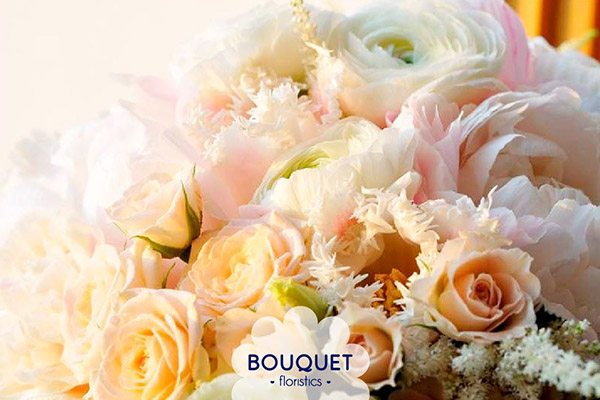 Style flower Bouquet floristics blue brand logo pink Create