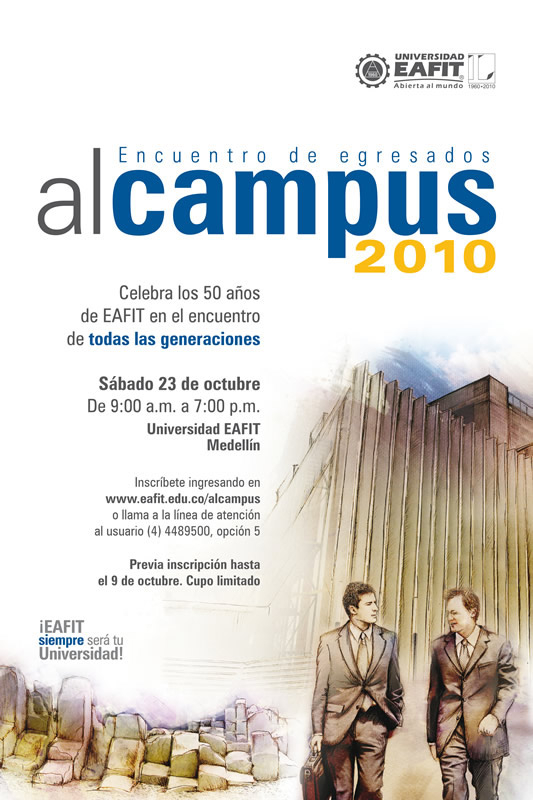 Universidad EAFIT egresados Eventos universitarios Proyección universitaria Marca universitaria identidad visual corporativa
