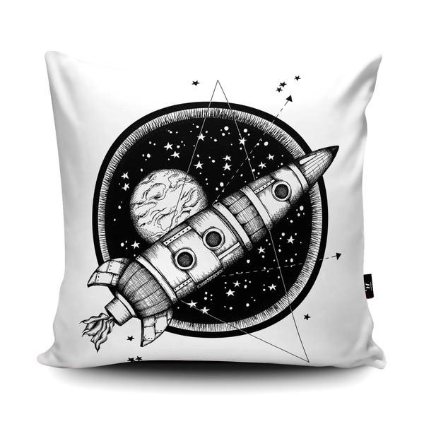 design stars Space  pen ink black and white print design  Drawing  graphic Pillow Design