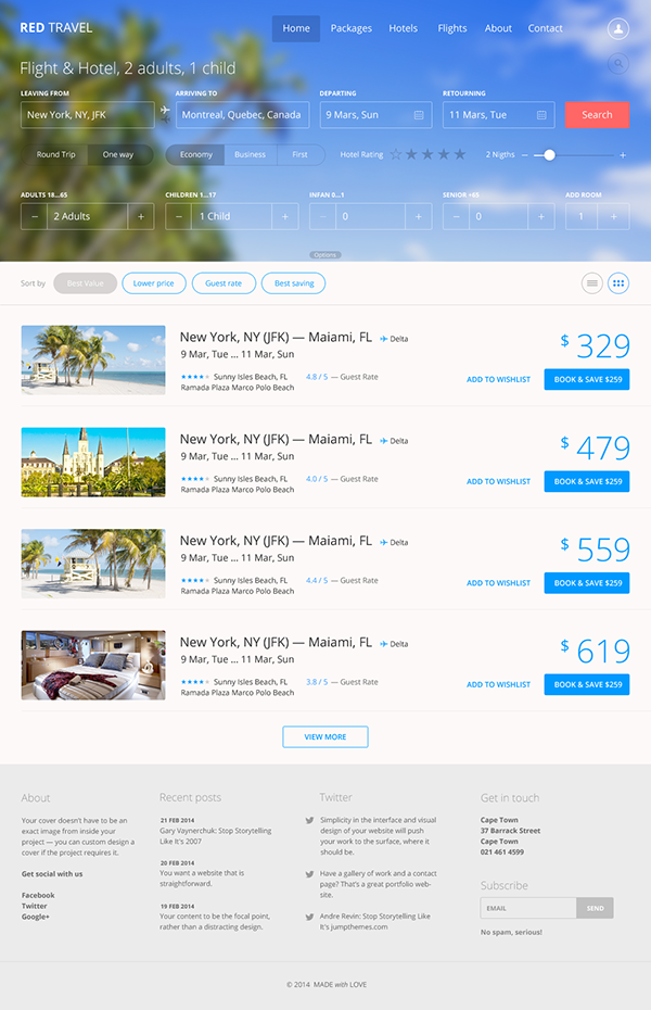 Red Travel psd template travel agency