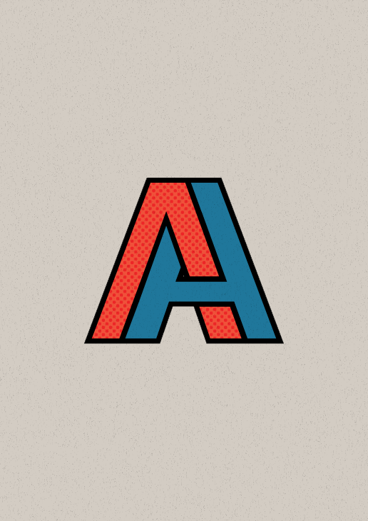 lettering type design Warp Twist turn half-tone alphabet helvetica neue