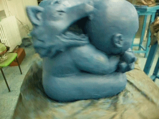 Raúl Bernabé Pina Cubo para bebés y zorro esculturas escultura Ocarinas máscara de calavera doble arcilla dragón pablo neruda máscara de la boca tres piezas de los muebles en un 3 cultures