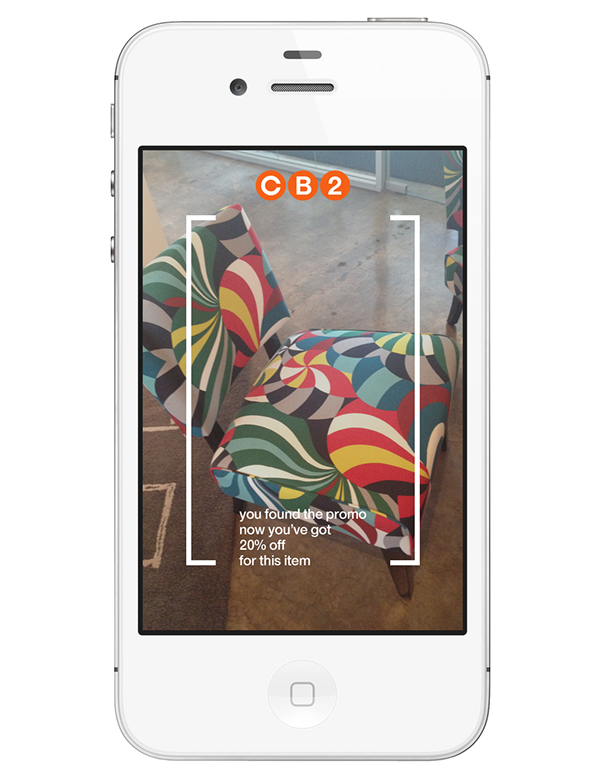cb2 novogratz furniture posters marketing   modern affordable sweeptake bold colorful app concept