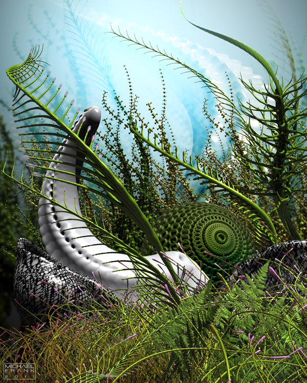 Bryce Michael Frank 3D abstract Landscape undersea surreal Shells plants Nature photo-realistic photoshop dream
