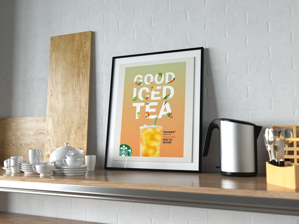 branding  Advertising  summer fresh tea starbucks print