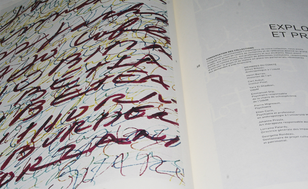 Montreal Art Brut art Screenprinting sérigraphie binding reliure artisanale rapport annuel gagnant graphika annual report