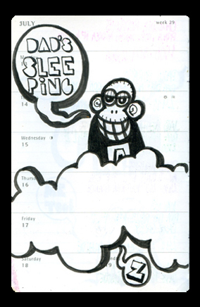 monkey notebook agenda black