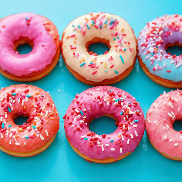 Colourful donut photography