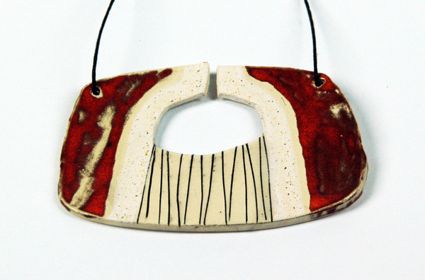 ceramic jewelry red brooches Necklace