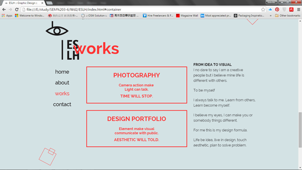 personal student red blue Website Interface portfolio art graphic design typographic