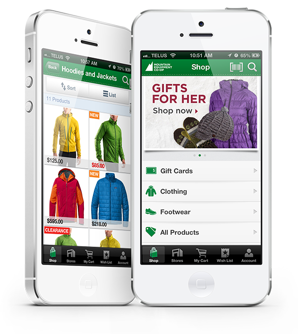 MEC Shopping sports Clothing Mountain Equipment Co-op Outdoor Gear iphone app ios green Life Style