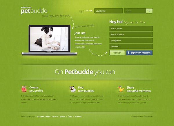 Startup Project Pet pets social network design