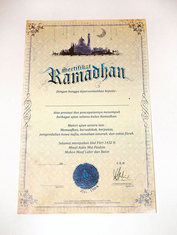 Ramadhan certificate Eid eid mubarak fasting 2011 Rama