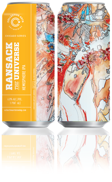 Packaging Beer Can Art chicago artist Mixed Media Art branding  Art and Beer