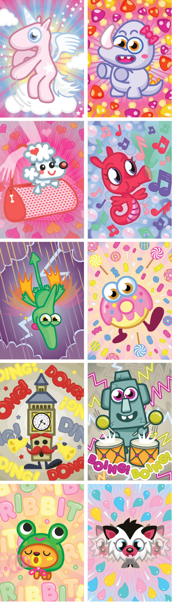 Moshi Monsters Moshi monsters cards collect background cute design Mind Candy game