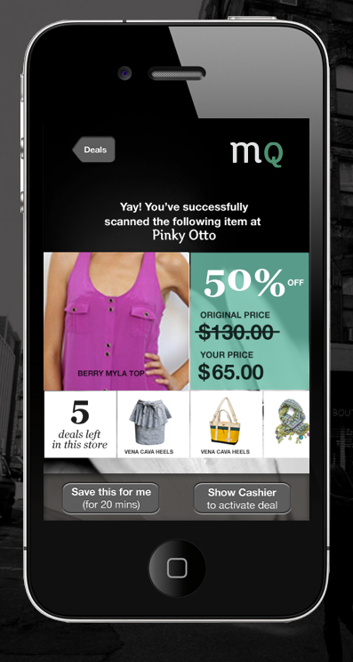 app iphone Shopping boutiques Deals members-only QR Code Website user experience