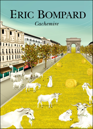 Eric Bompard Cachemire campaign goat Paris