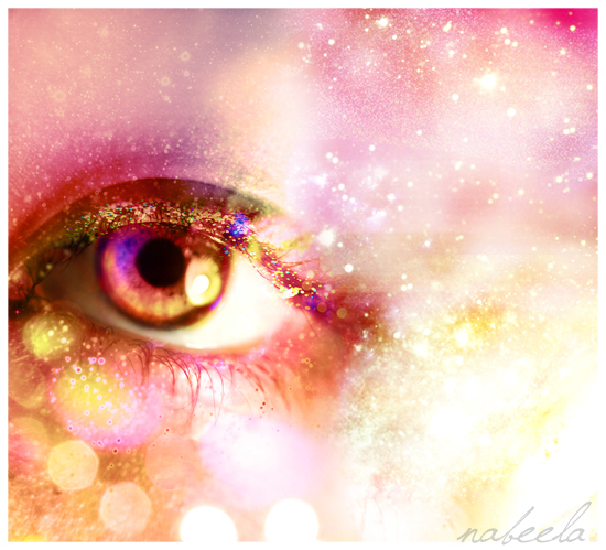 light psychedelic eyes Space  stars Glitter