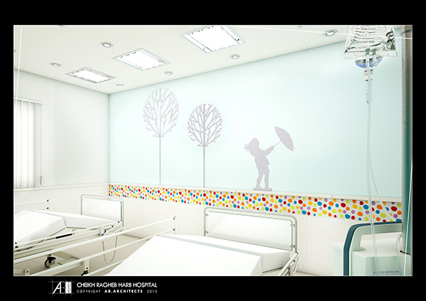 hospital Interior design emergency department kids concept modern 3d max photoshop