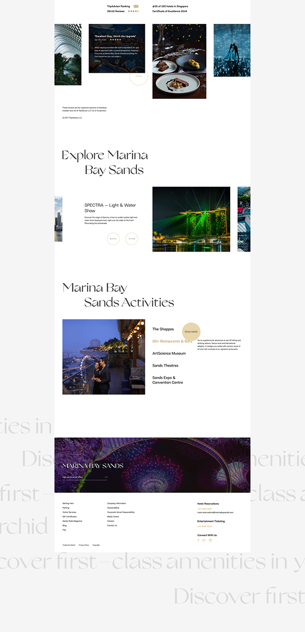 Marina Bay Sands Hotel — New Website